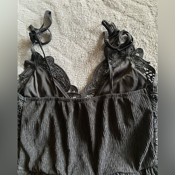 Miss Selfridge lace tie strap maxi dress in black - Picture 5 of 7